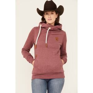 Wanakome Hoodie Womens Size Small Heather Merlot EUC